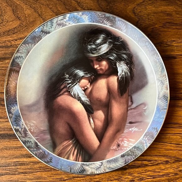 Lee Bogle Warm Interlude Plate #8 in Soul Mates Collection Native American 1995 - Picture 2 of 9